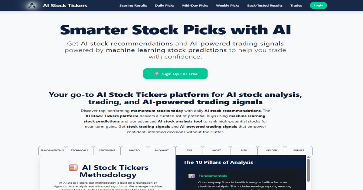 AI Stock Tickers app screenshot