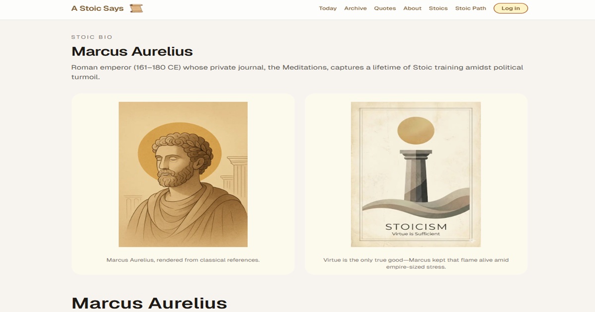 A Stoic Says app screenshot