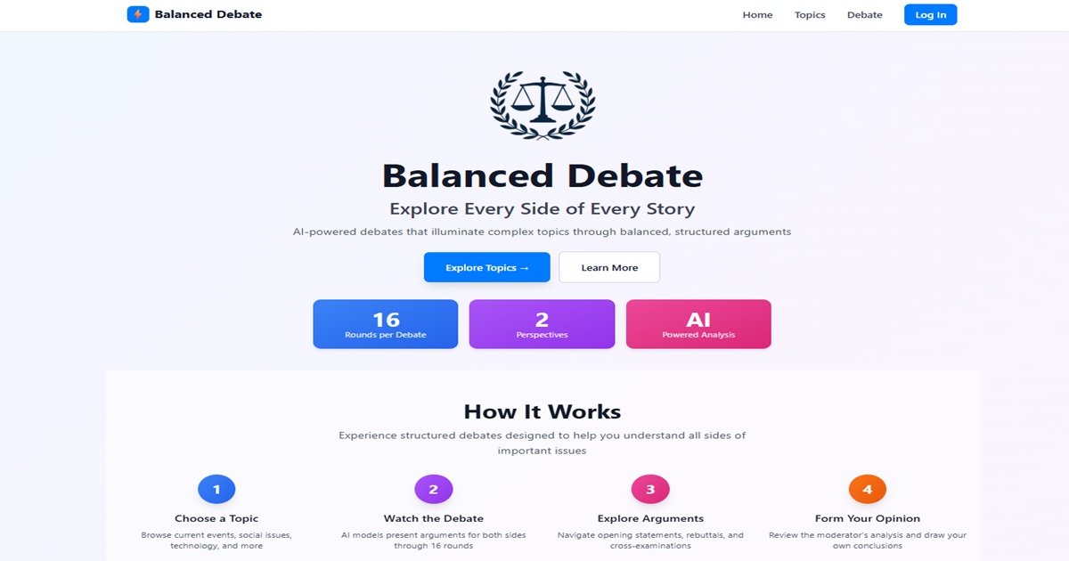 Balanced Debate app screenshot
