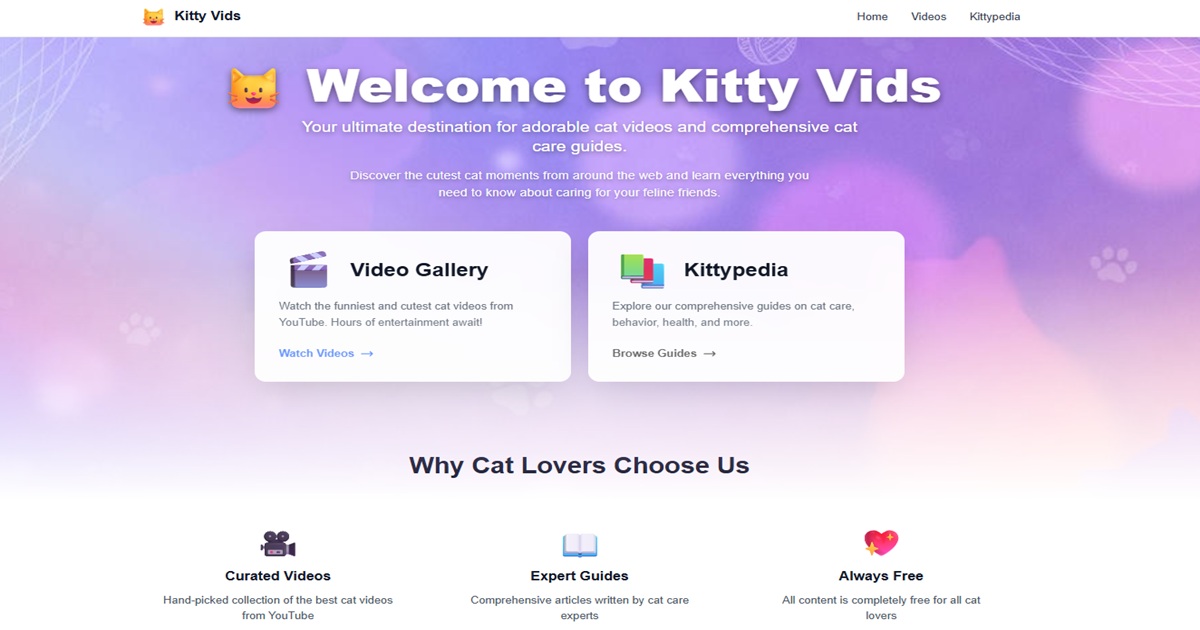 Kitty Vids app screenshot