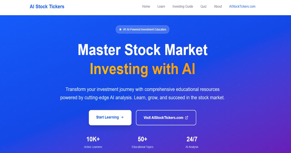 Learn AI Stock Tickers app screenshot