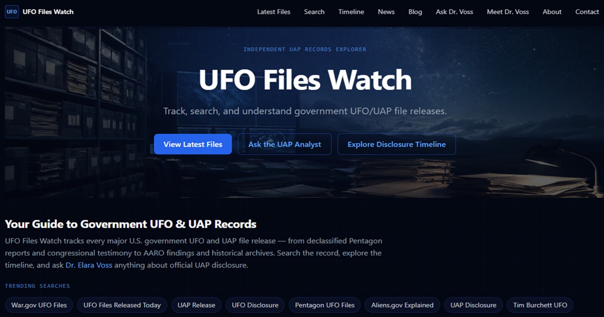 UFO Files Watch app screenshot